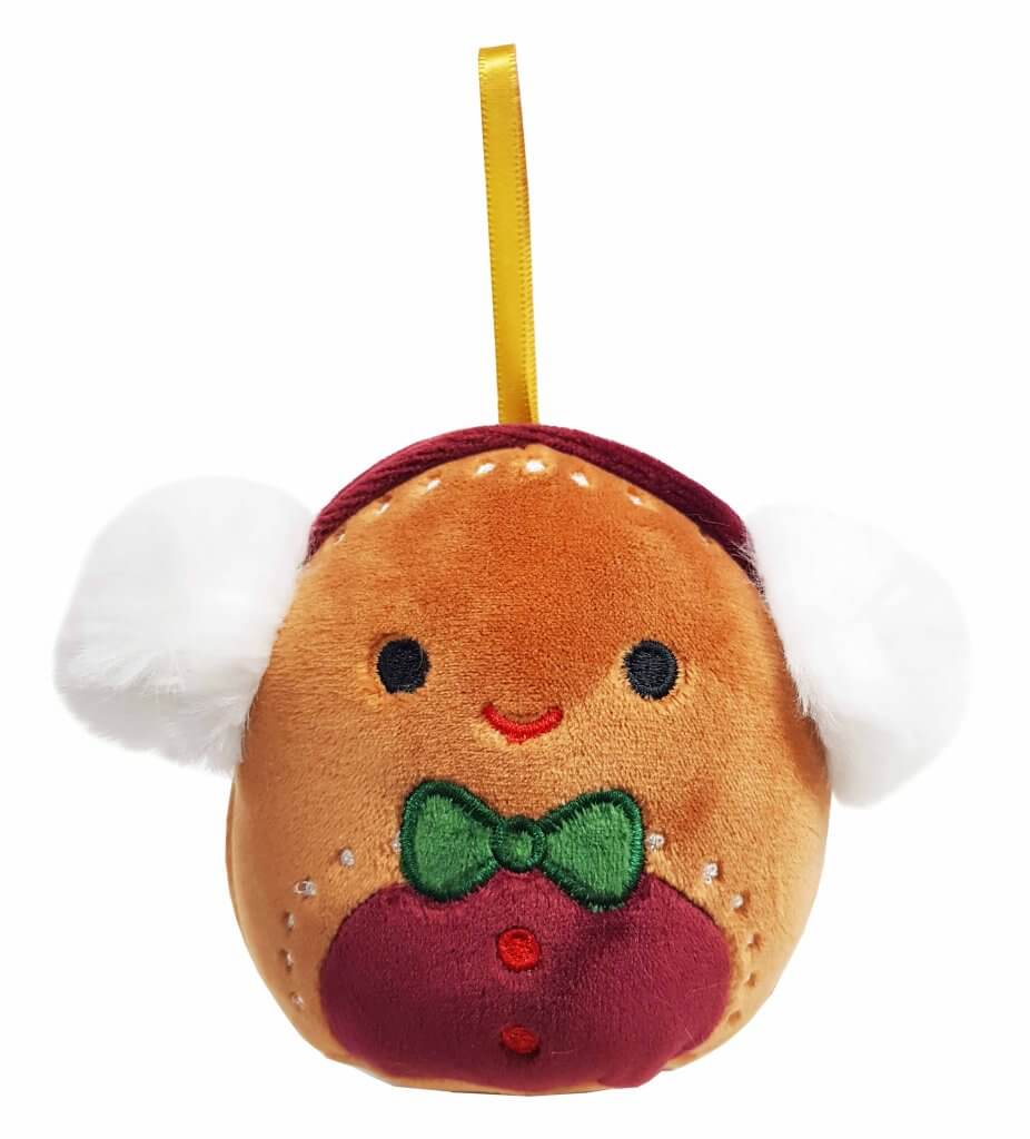 New 4  Inch Squishmallow Gina the Gingerbread Girl Xmas Ornament