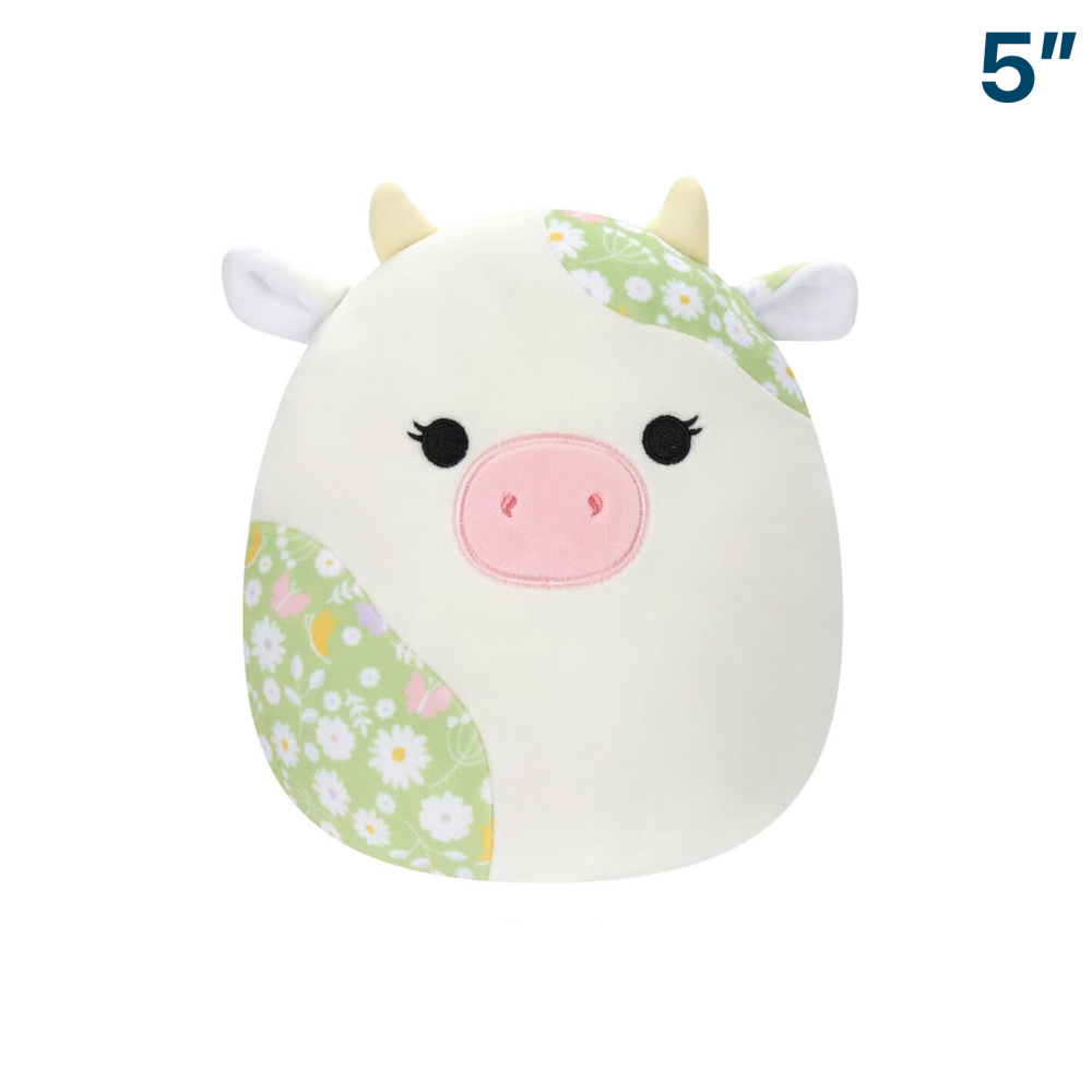 Cow with Floral Pattern 2024 Easter 5 Squishmallow Plush Brickheads Collectables