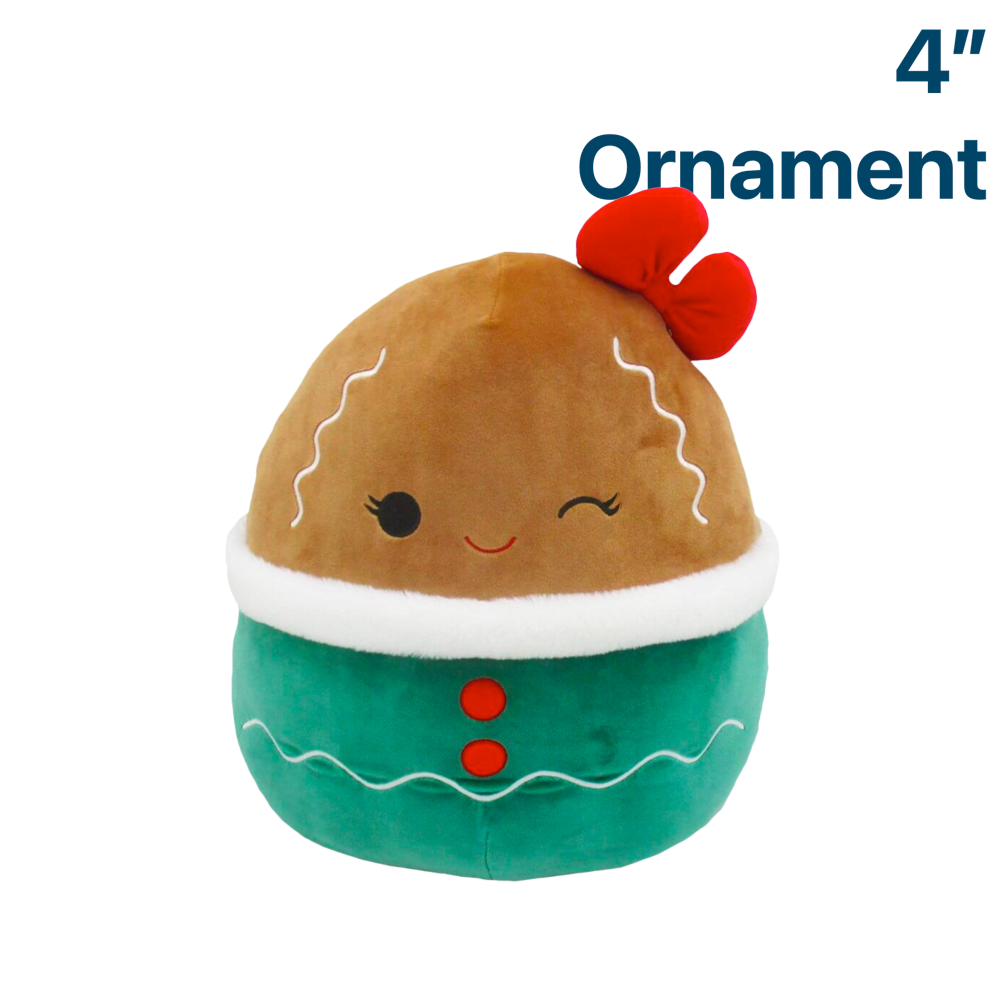 Gina the Gingerbread Girl ~ Holiday 4 Ornament Squishmallow Plush
