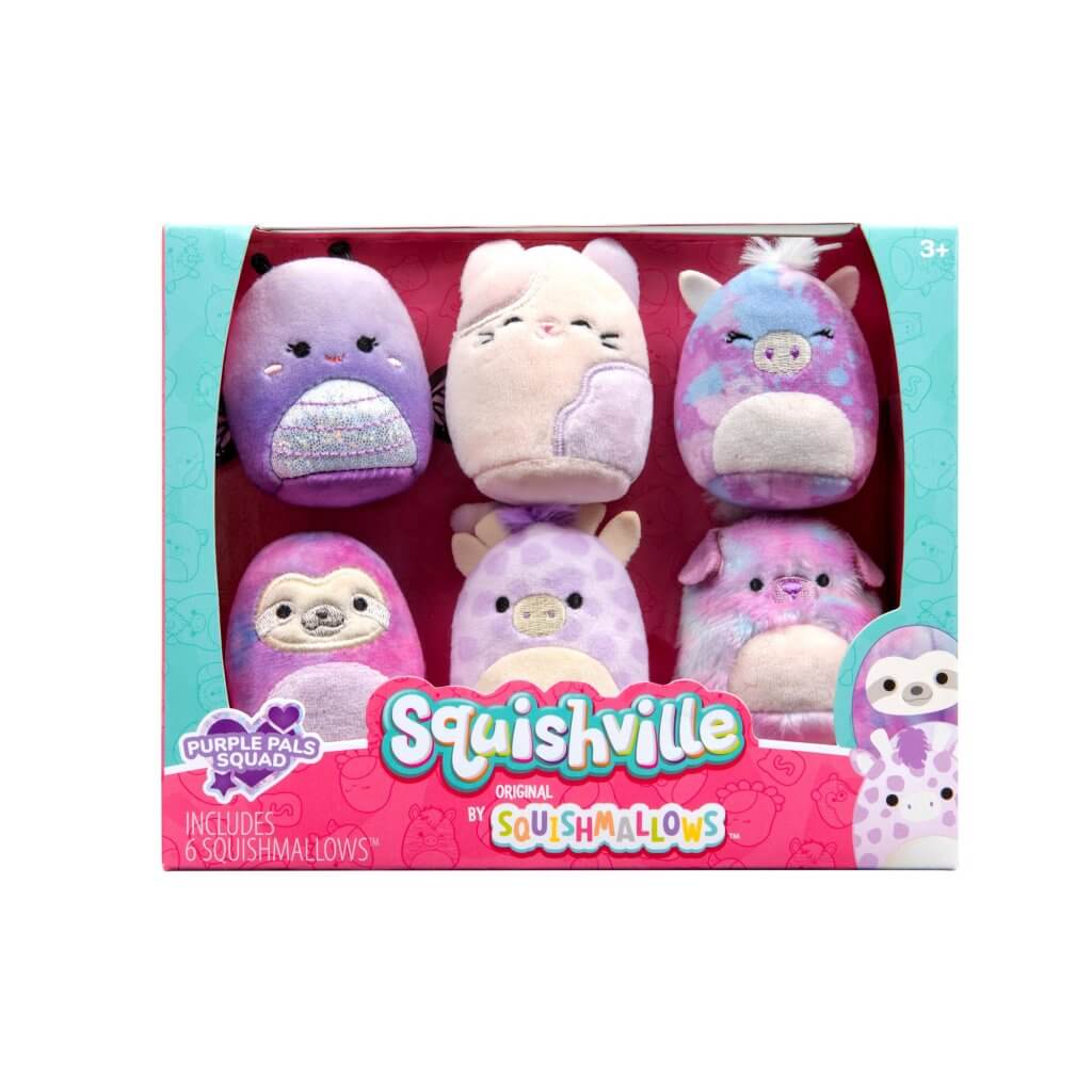 Lot 2 Squishville Squishmallows Play Display Purple & White Storage W/ 8  Plush