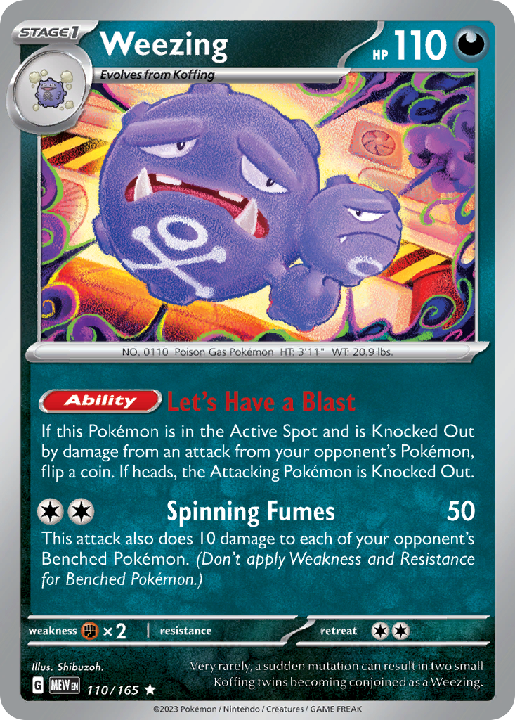 Weezing 110/165 Rare Holo | 151 | Pokemon Card – Brickheads Collectables