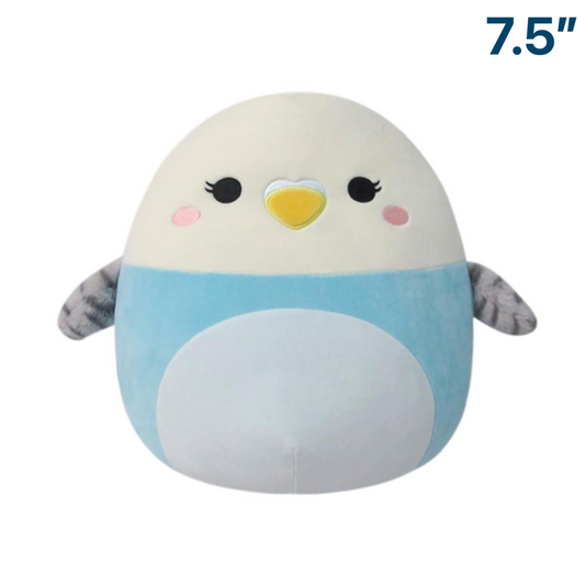 Budgie / Blue and White Parrot ~ 7.5" Squishmallow Plush ~ IN STOCK