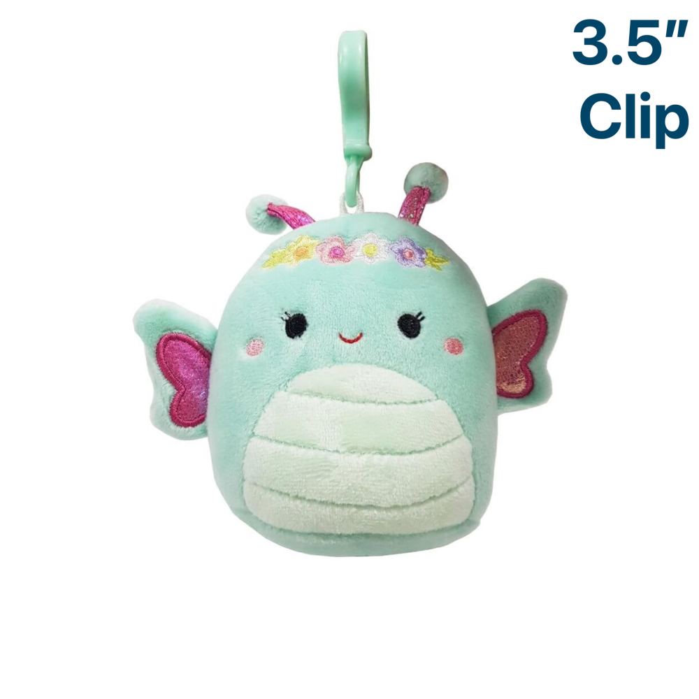 Reina the Butterfly with Flower Headband ~ 3.5"Clip On 2024 Easter Squishmallow Plush