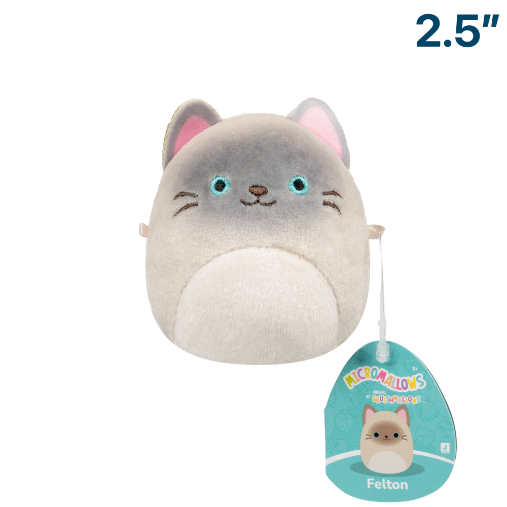 Felton the Siamese Cat ~ 2.5" Micromallows Series 1 Squishmallow Plush