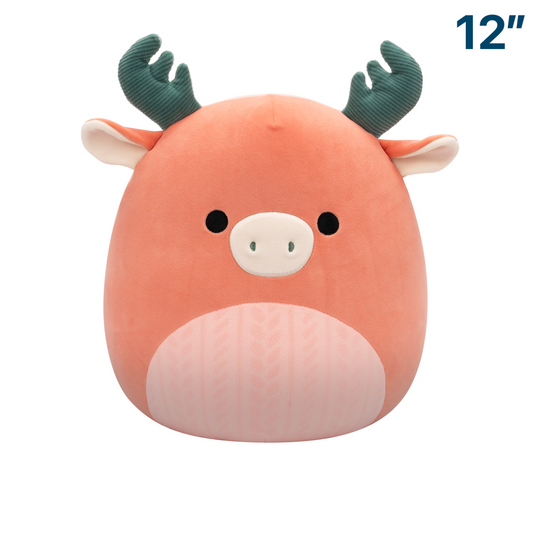 Romelu the Dark Peach Moose with Pattern Belly ~ 12" Squishmallow Plush