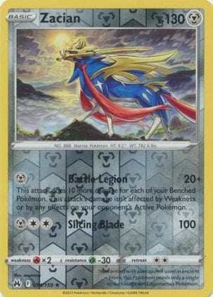 Zacian 94/159 Reverse Holo | Crown Zenith | Pokemon Card