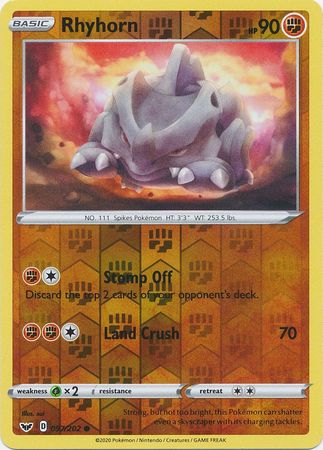 Rhyhorn 97/202 Reverse Holo | Sword & Shield | Pokemon Card