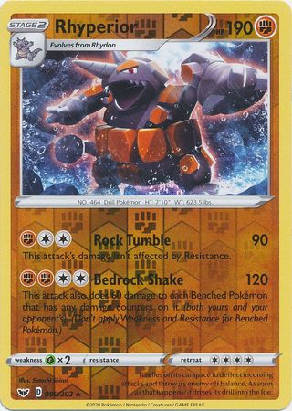 Rhyperior 99/202 Reverse Holo | Sword & Shield | Pokemon Card