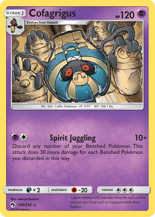 Cofagrigus 100/214 Rare | Lost Thunder | Pokemon Card