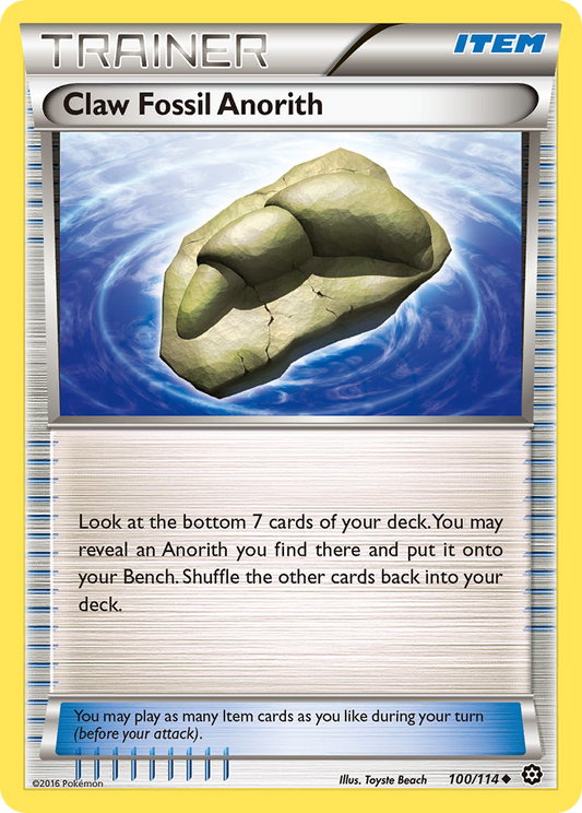 Claw Fossil Anorith 100/114 Uncommon | Steam Siege | Pokemon Card