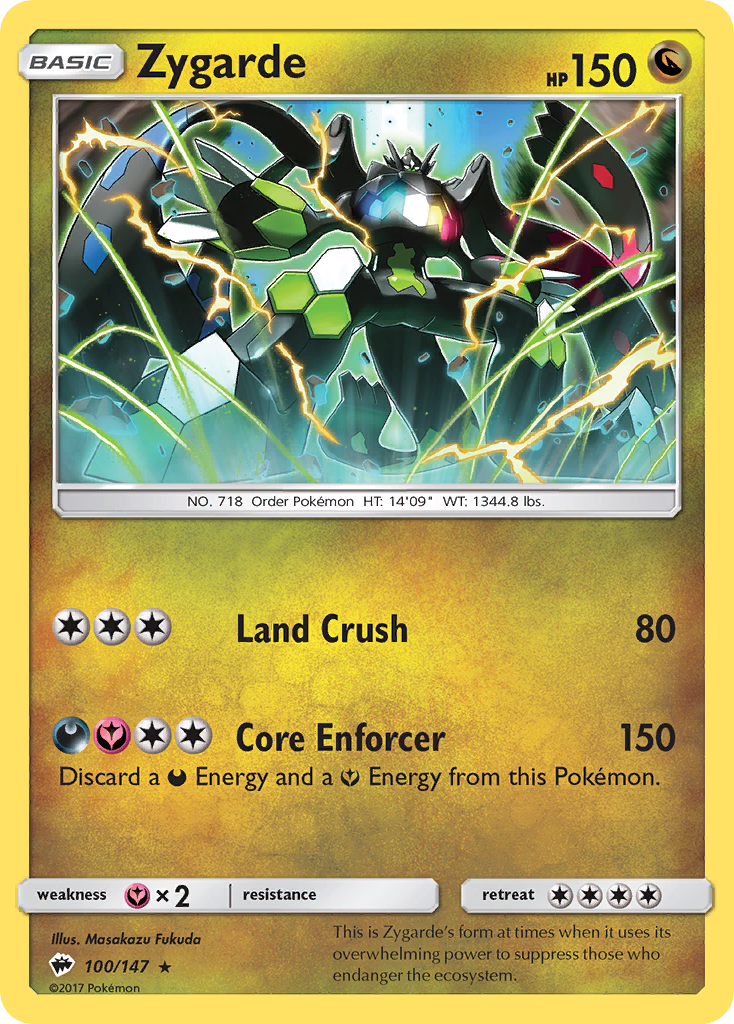 Zygarde 100/147 Rare Holo | Burning Shadows | Pokemon Card