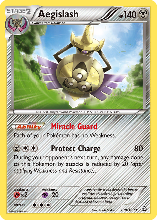 Aegislash 100/160 Rare Holo | Primal Clash | Pokemon Card