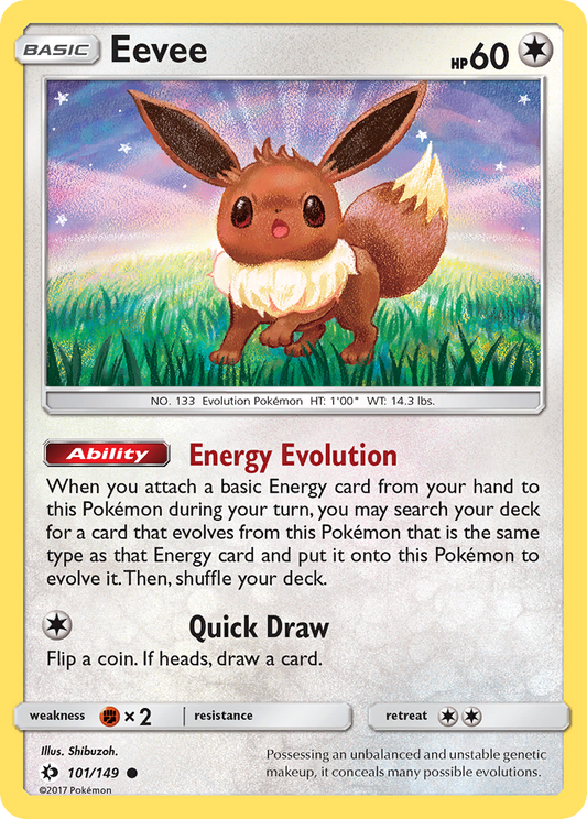 Eevee 101/149 Common | Sun & Moon | Pokemon Card