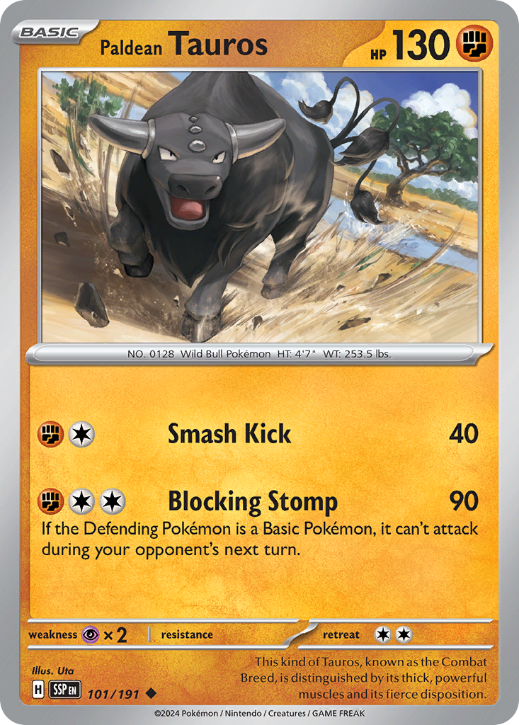 Paldean Tauros 101/191 Uncommon | Surging Sparks | Pokemon Card