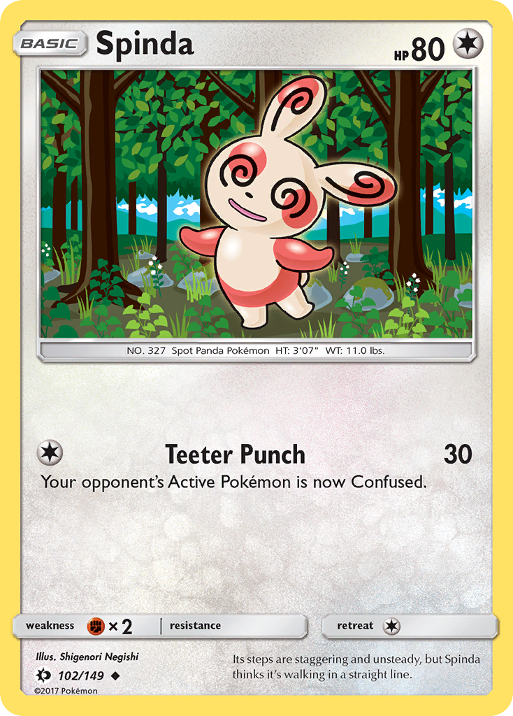 Spinda 102/149 Uncommon | Sun & Moon | Pokemon Card