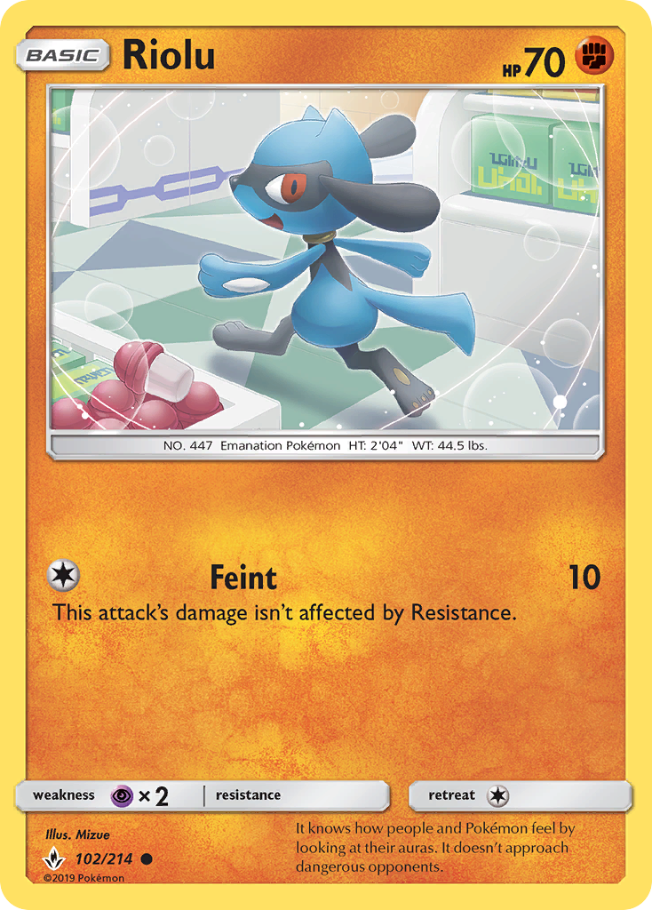 Riolu 102/214 Common | Unbroken Bonds | Pokemon Card