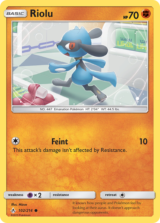 Riolu 102/214 Common | Unbroken Bonds | Pokemon Card