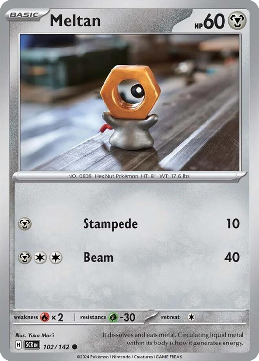 Meltan 102/142 Common | Stellar Crown | Pokemon Card