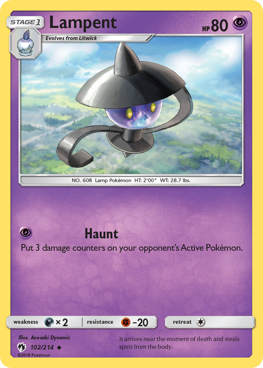 Lampent 102/214 Uncommon | Lost Thunder | Pokemon Card