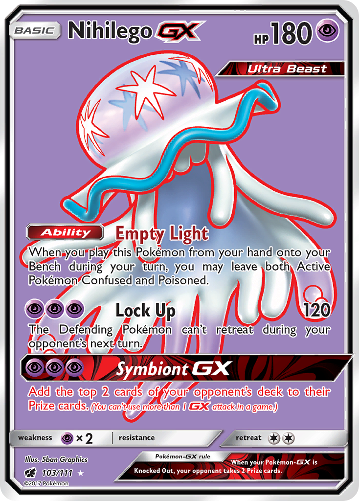 Nihilego-GX 103/111 Rare Ultra | Crimson Invasion | Pokemon Card