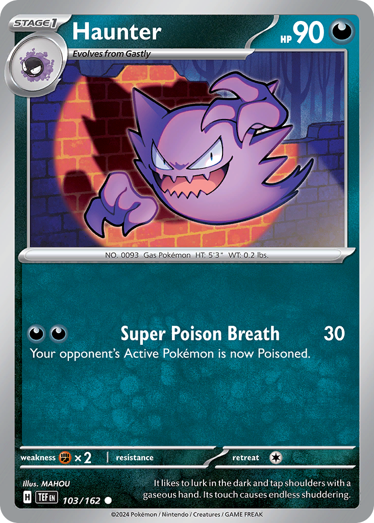 Haunter 103/162 Common | Temporal Forces | Pokemon Card