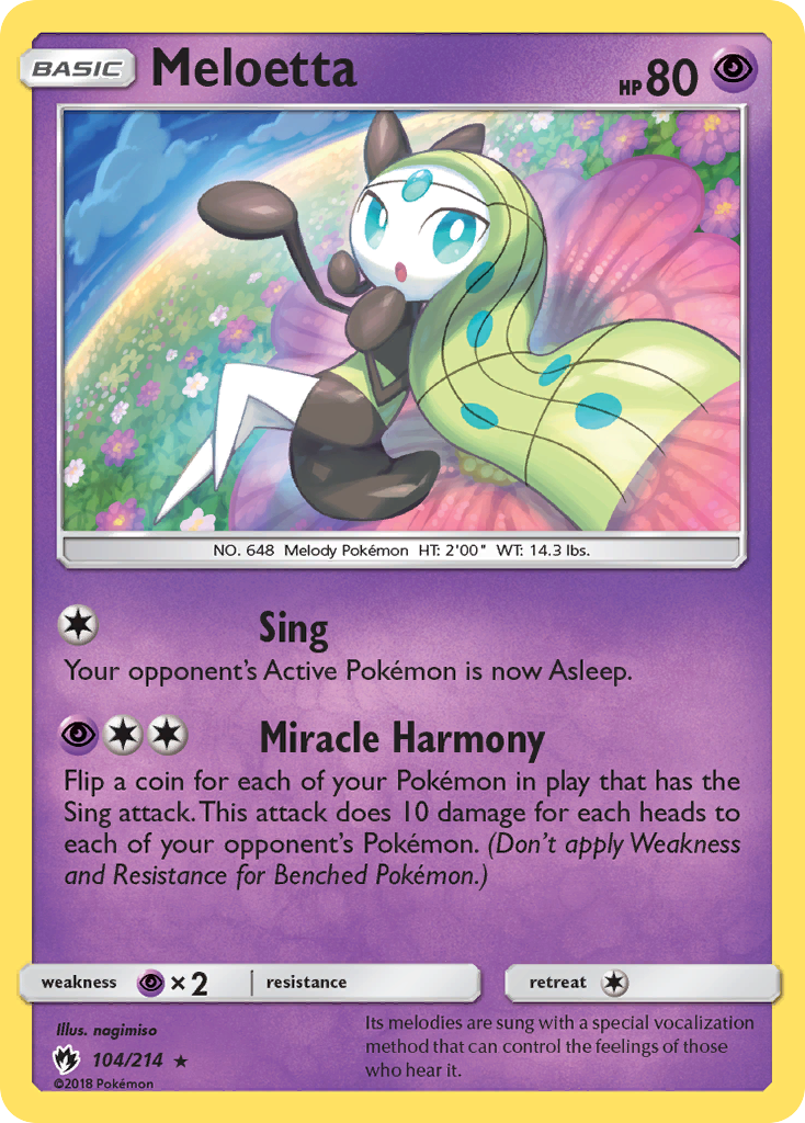 Meloetta 104/214 Rare | Lost Thunder | Pokemon Card