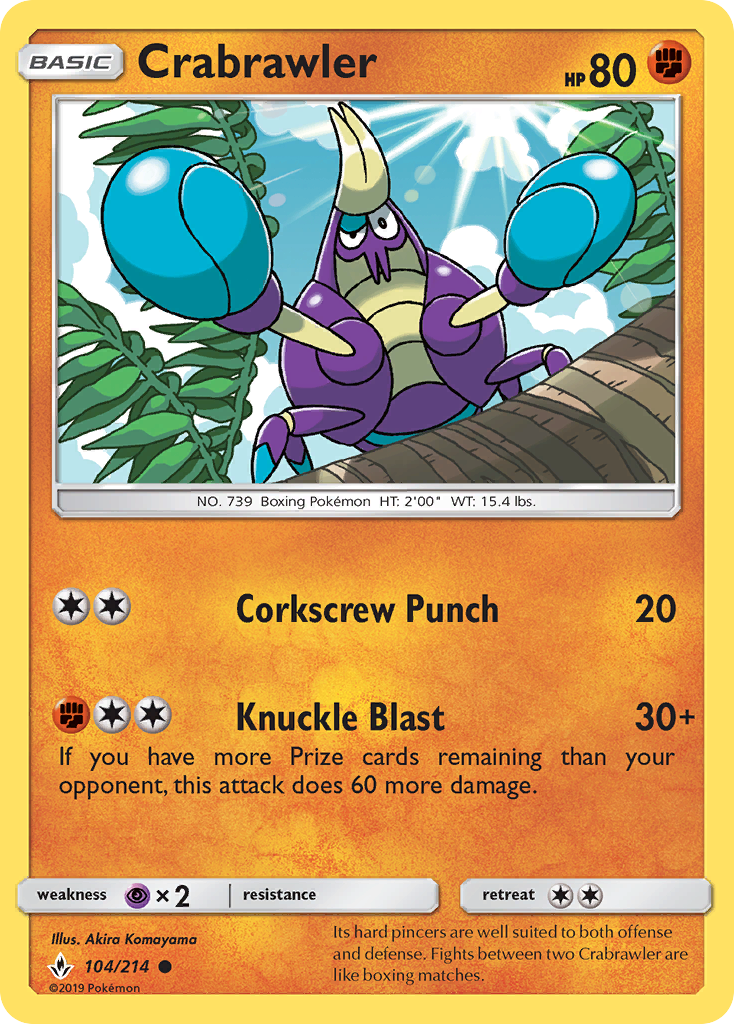 Crabrawler 104/214 Common | Unbroken Bonds | Pokemon Card