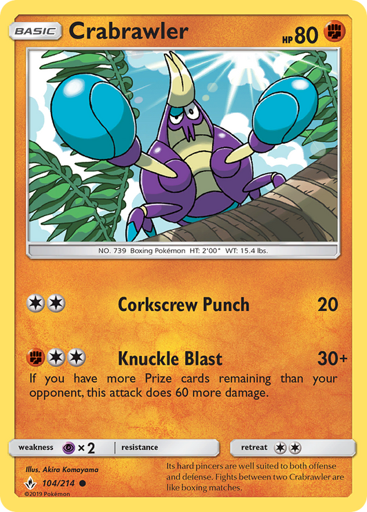 Crabrawler 104/214 Common | Unbroken Bonds | Pokemon Card