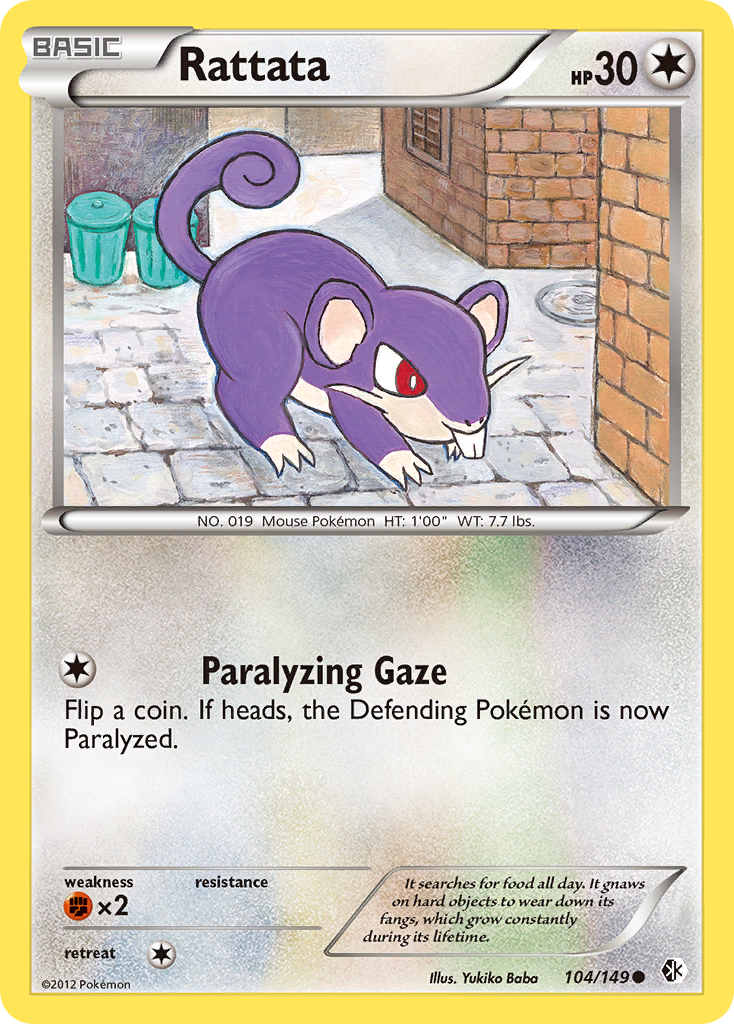 Rattata 104/149 Common | Boundaries Crossed | Pokemon Card