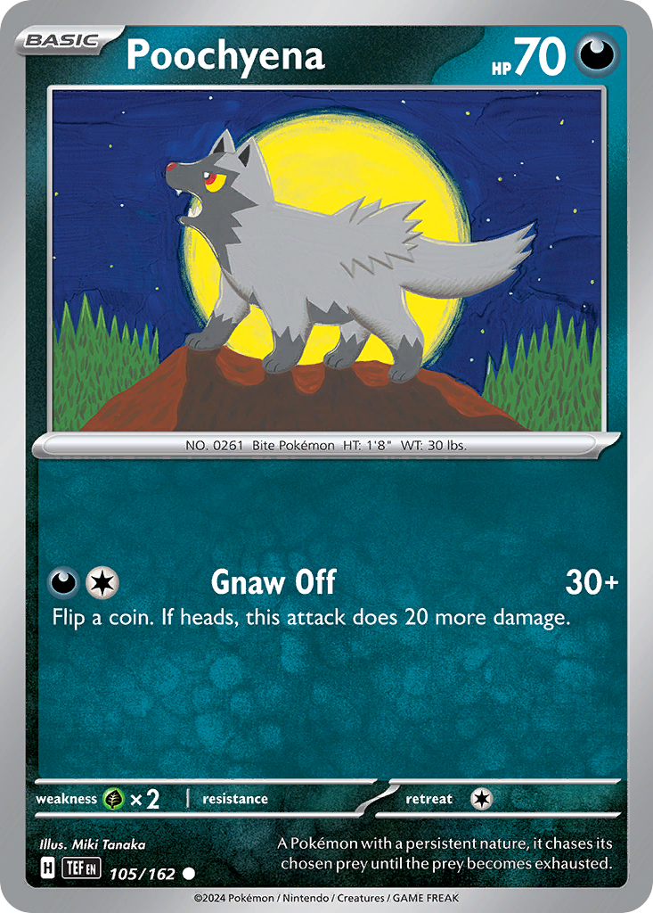 Poochyena 105/162 Common | Temporal Forces | Pokemon Card