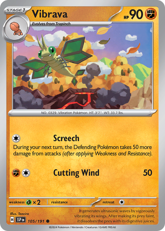 Vibrava 105/191 Common | Surging Sparks | Pokemon Card