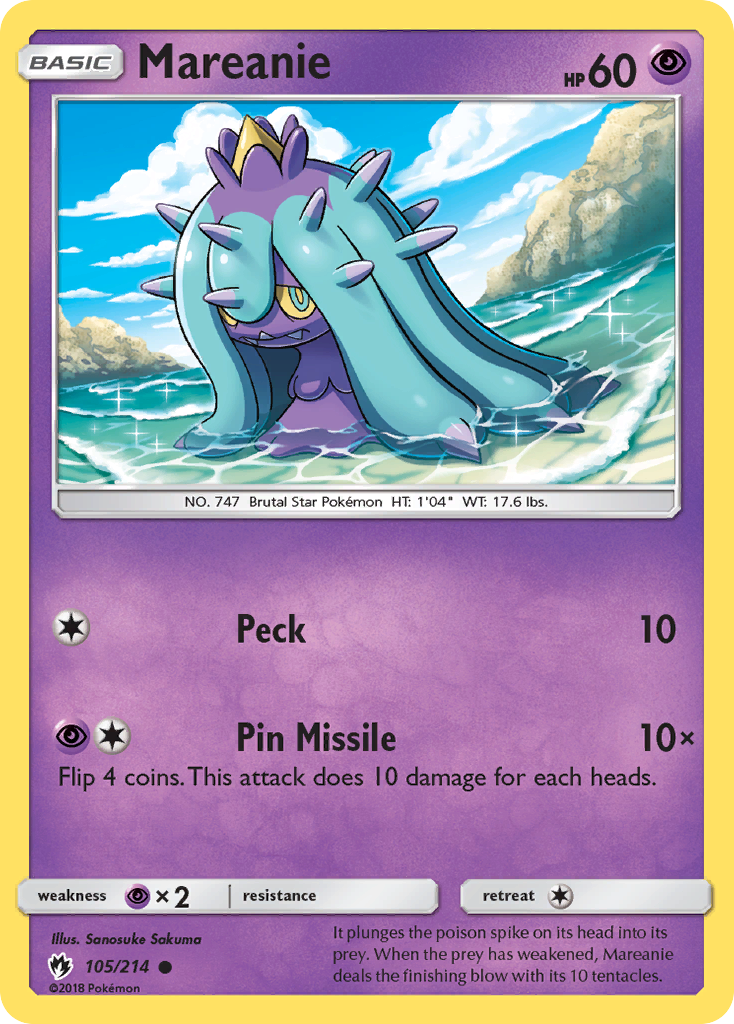 Mareanie 105/214 Common | Lost Thunder | Pokemon Card