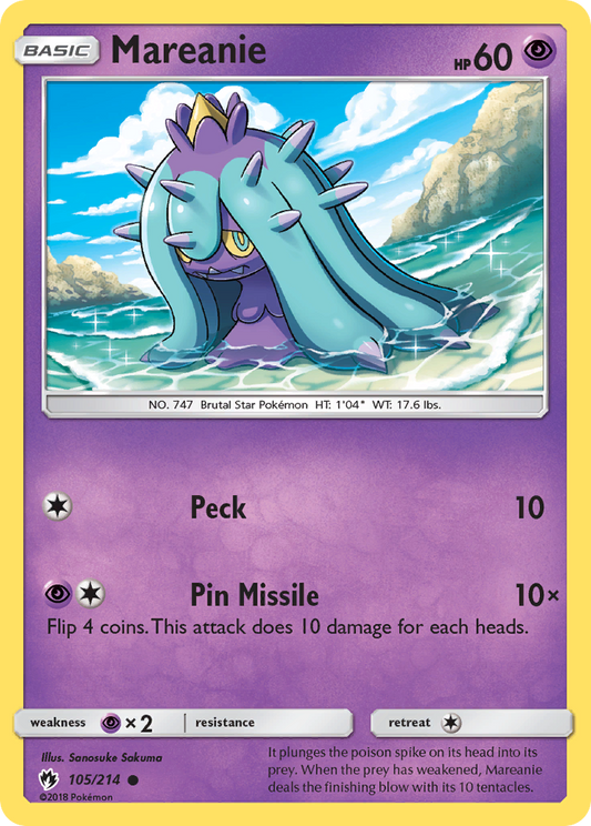 Mareanie 105/214 Common | Lost Thunder | Pokemon Card