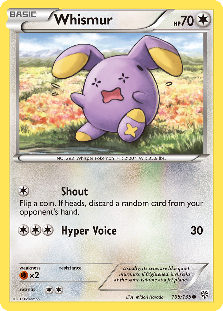 Whismur 105/135 Common | Plasma Storm | Pokemon Card