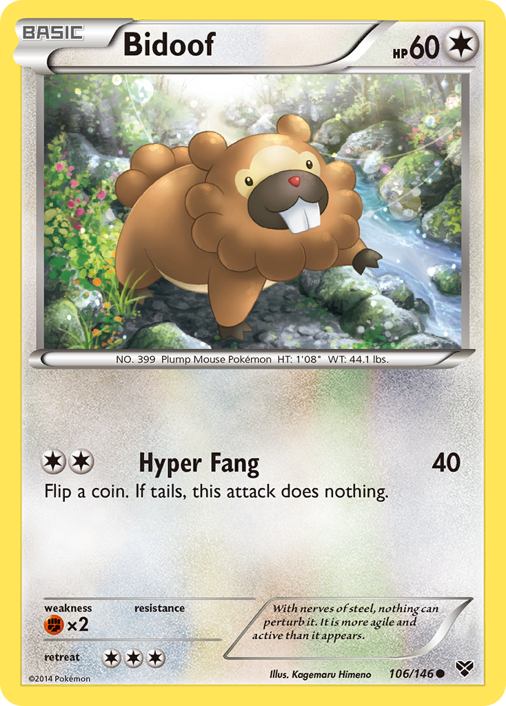 Bidoof 106/146 Common | XY | Pokemon Card