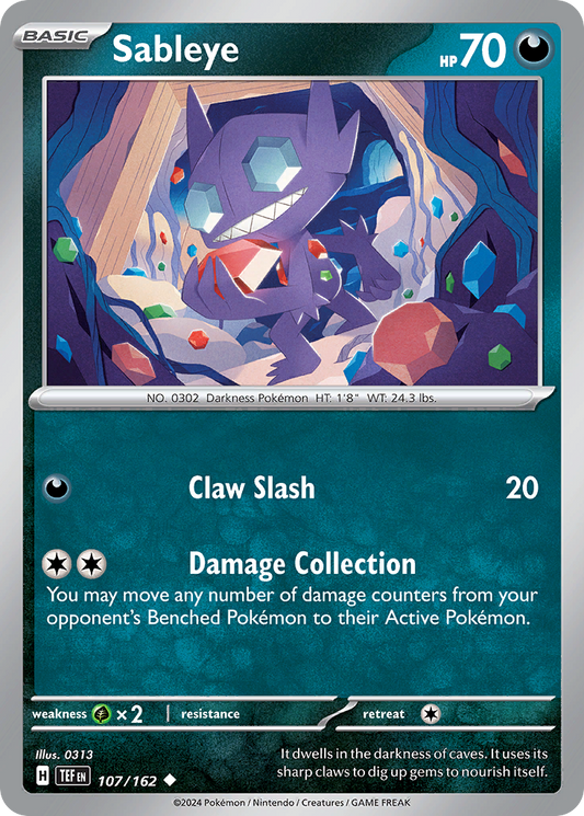 Sableye 107/162 Uncommon | Temporal Forces | Pokemon Card