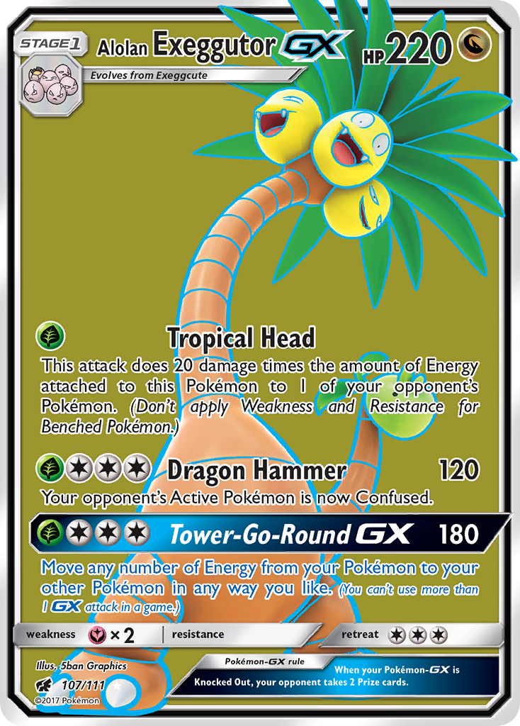 Alolan Exeggutor-GX 107/111 Rare Ultra | Crimson Invasion | Pokemon Card