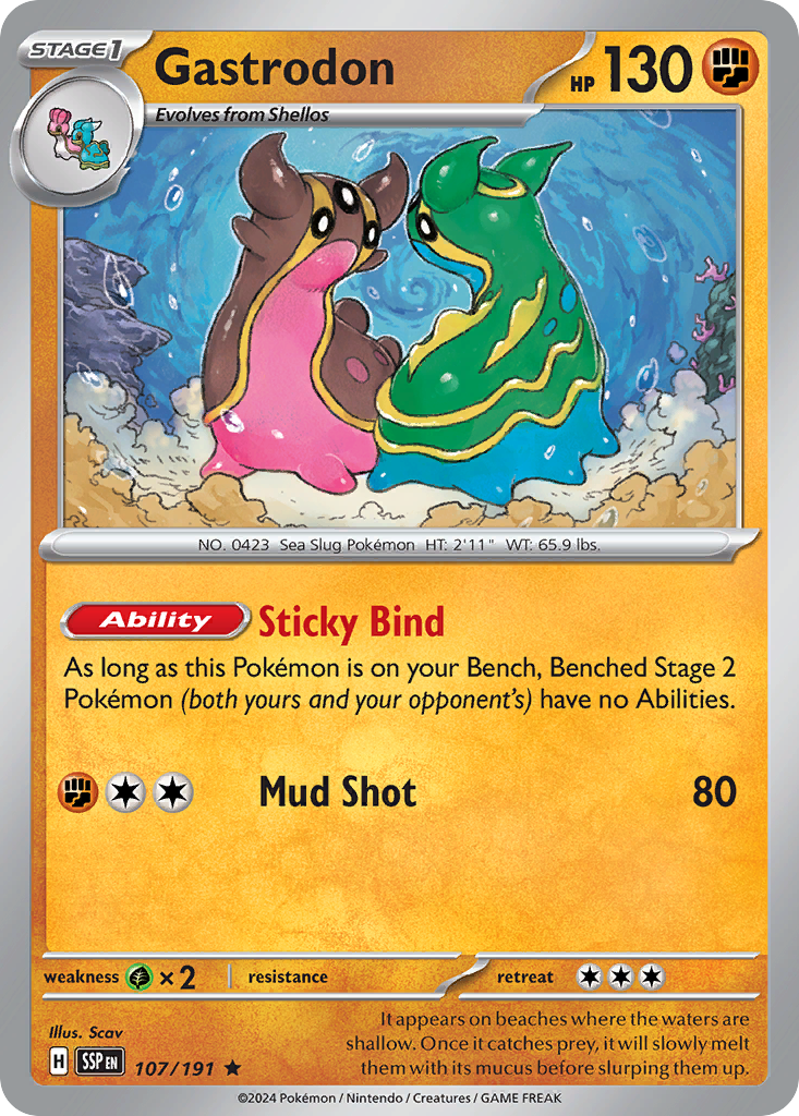 Gastrodon 107/191 Rare | Surging Sparks | Pokemon Card