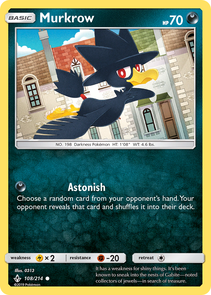 Murkrow 108/214 Common | Unbroken Bonds | Pokemon Card