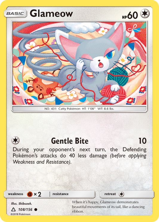 Glameow 108/156 Common | Ultra Prism | Pokemon Card