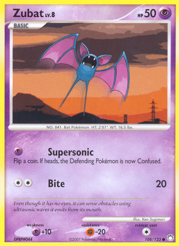 Zubat 108/123 Common | Mysterious Treasures | Pokemon Card