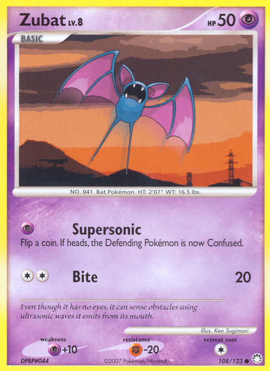 Zubat 108/123 Common | Mysterious Treasures | Pokemon Card