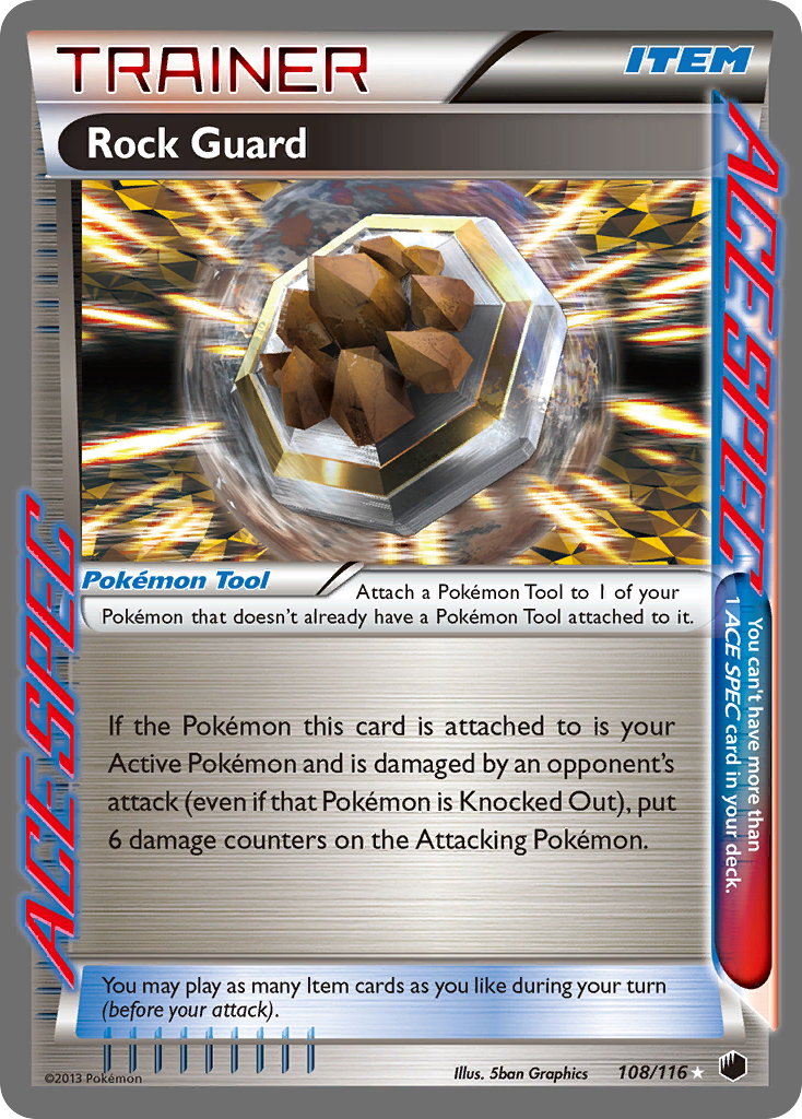 Rock Guard 108/116 Rare ACE | Plasma Freeze | Pokemon Card