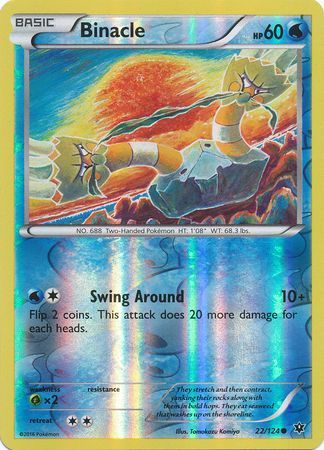 Binacle 22/124 Reverse Holo | Fates Collide | Pokemon Card