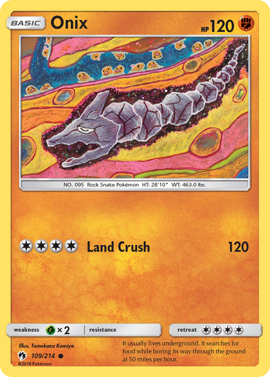 Onix 109/214 Common | Lost Thunder | Pokemon Card