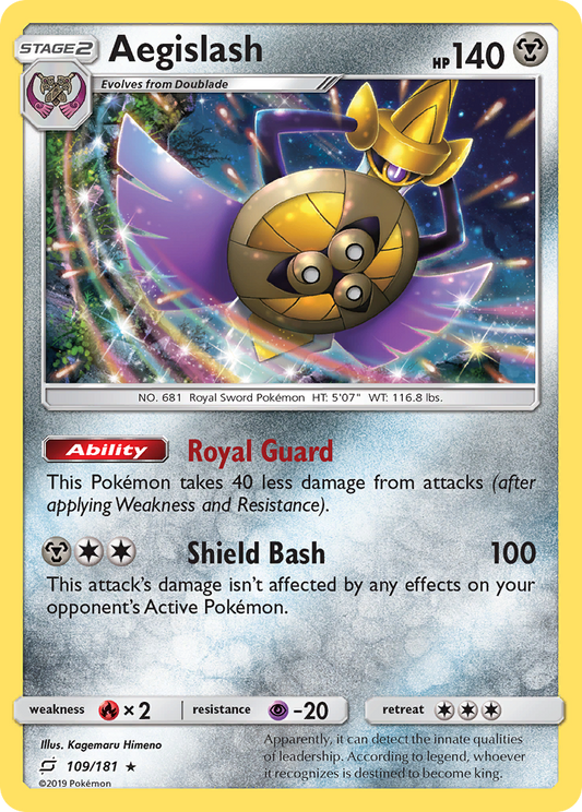 Aegislash 109/181 Rare Holo | Team Up | Pokemon Card