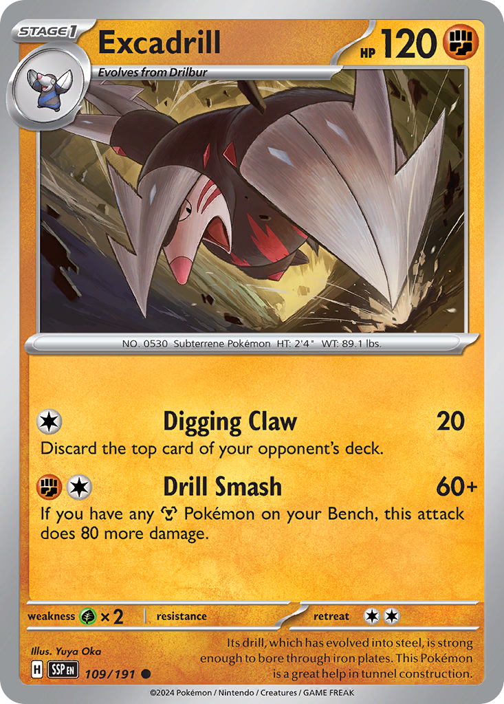 Excadrill 109/191 Common | Surging Sparks | Pokemon Card