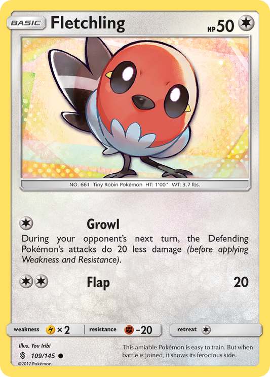 Fletchling 109/145 Common | Guardians Rising | Pokemon Card