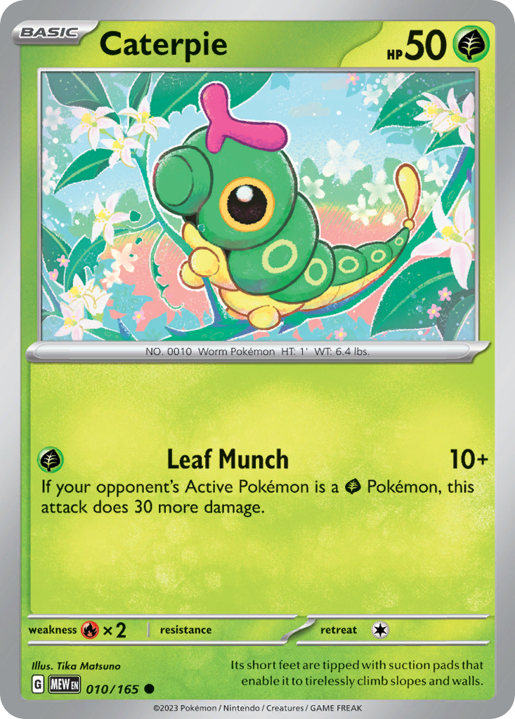 Caterpie 10/165 Common | 151 | Pokemon Card