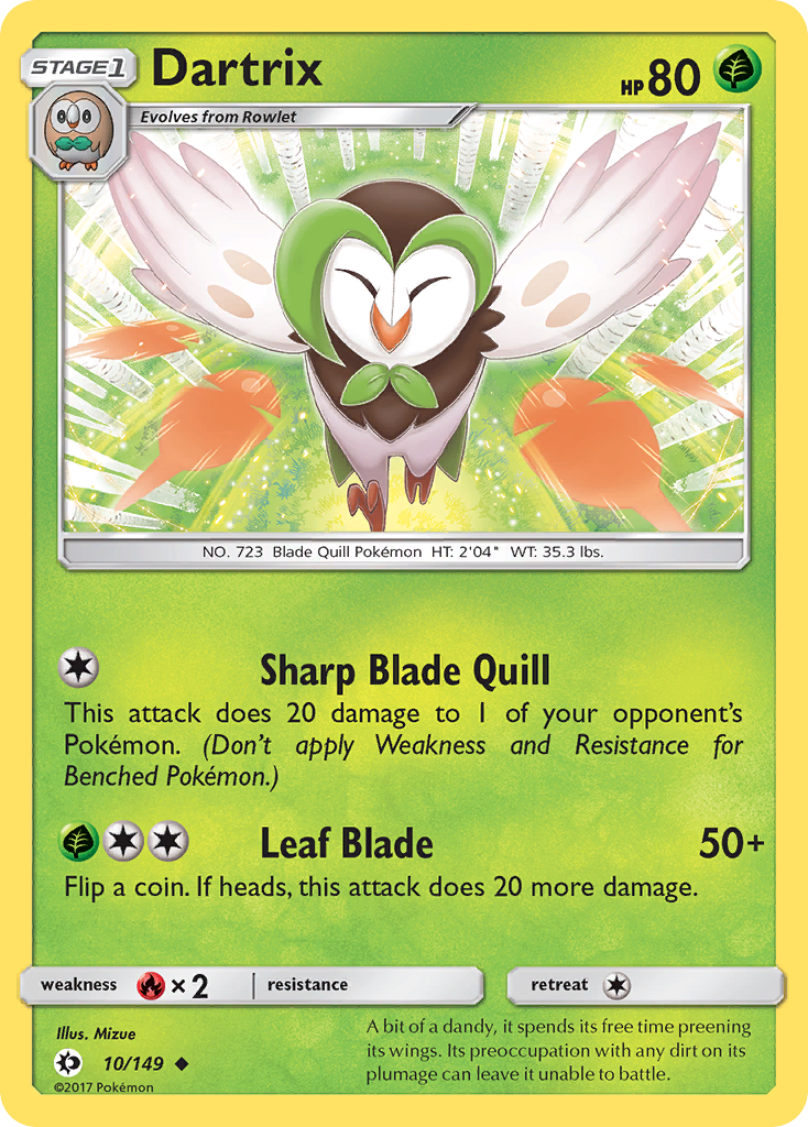 Dartrix 10/149 Uncommon | Sun & Moon | Pokemon Card